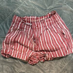 American Eagle Red Striped Shorts